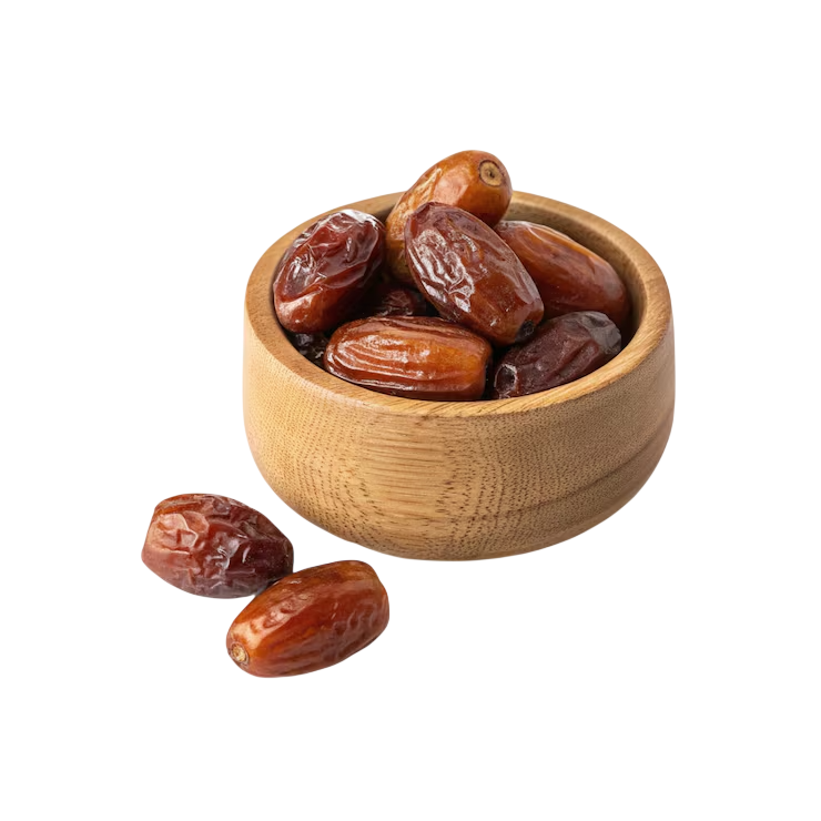 wooden bowl filled with delicious dates white background 9975 132247 Photoroom